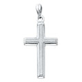 14K White Gold Latin Cross Pendant (13X28 mm)