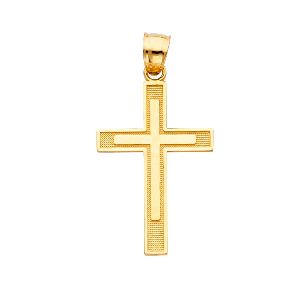 14K Yellow Gold Latin Cross Pendant (15X30 mm)