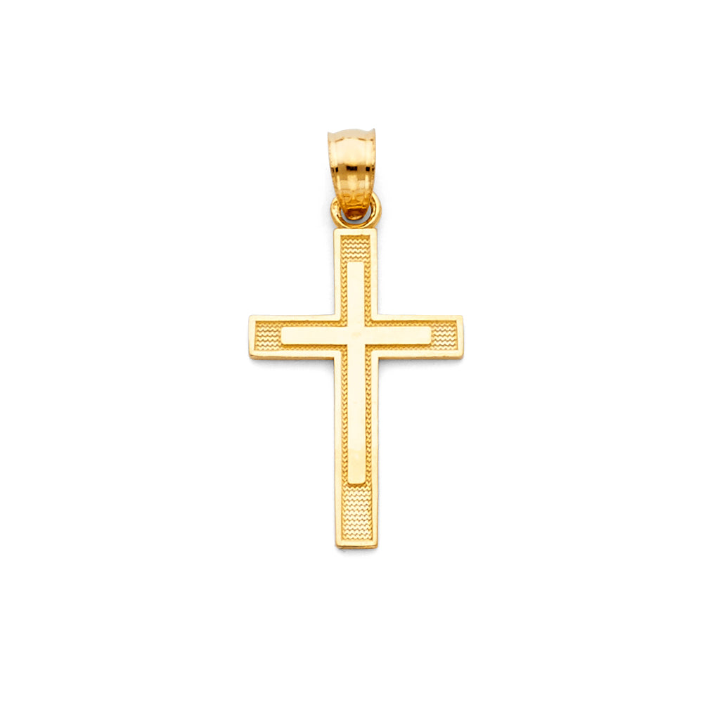 14K Yellow Gold Latin Cross Pendant (13X25 mm)