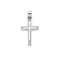 14K White Gold Latin Cross Pendant (13X25 mm)
