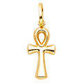 14K Yellow Gold Ankh Cross Pendant Small (10X25 mm)