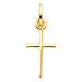 14K Yellow Gold Solid Latin Cross (10X25 mm)