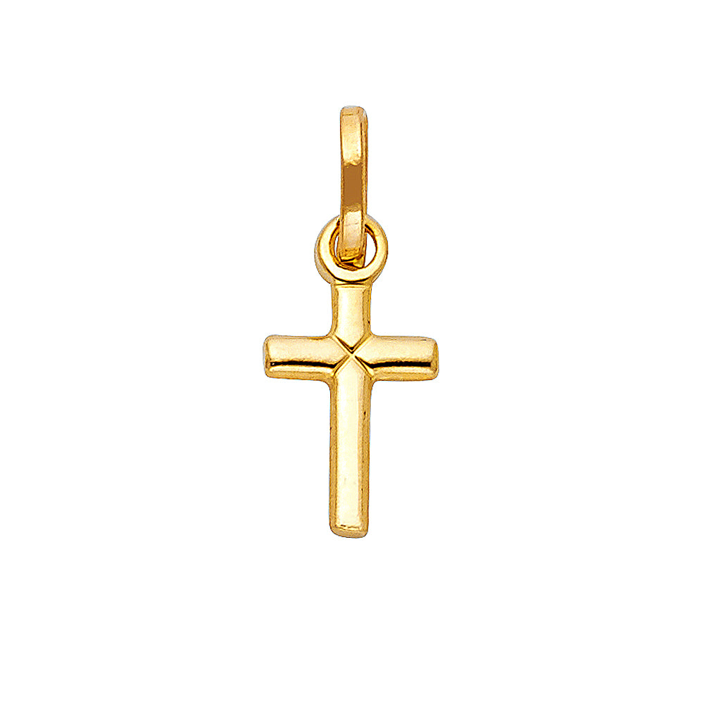 14K Yellow Gold Solid Latin Cross (8X20 mm)