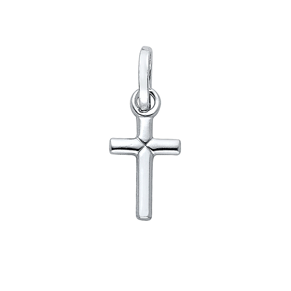 14K White Gold Solid Latin Cross (8X20 mm)