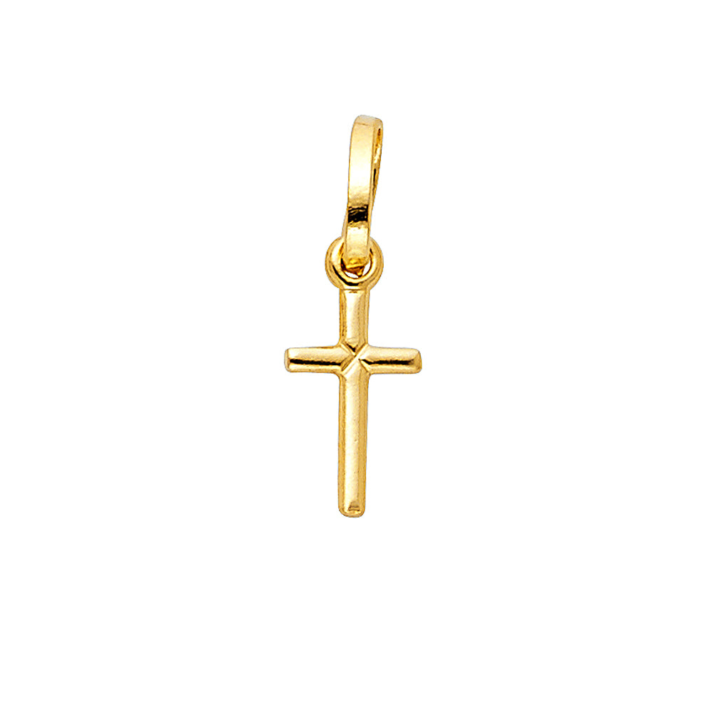 14K Yellow Gold Solid Latin Cross (6X18 mm)