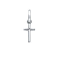 14K White Gold Solid Latin Cross (6X18 mm)