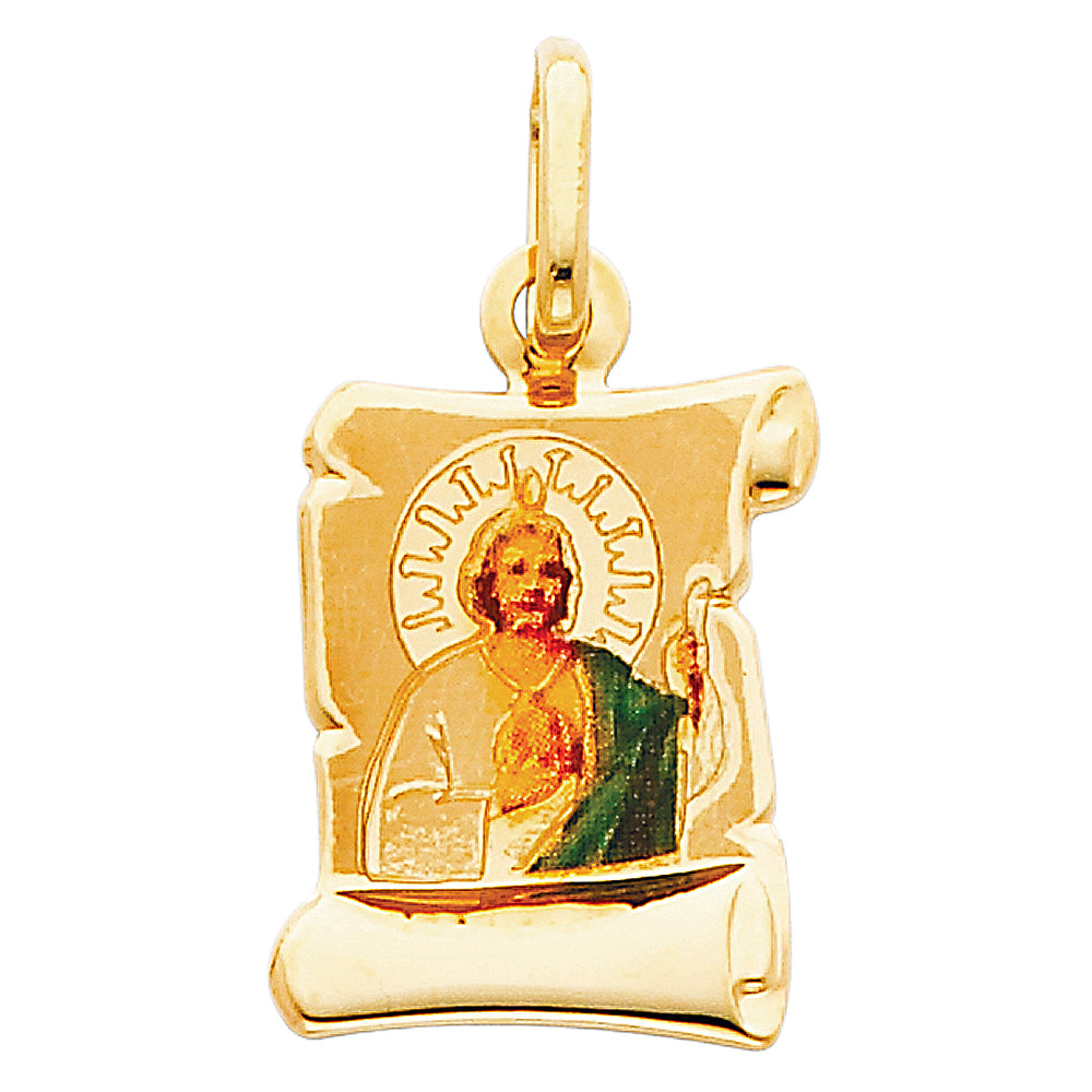 14K Yellow Gold St. Jude Thaddeus Pic Pendant