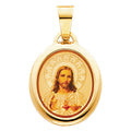14K Yellow Gold Sacred Heart Of Jesus Pic Pend