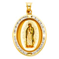 14K Yellow Gold CZ Virgen De Guadalupe Pic Pen
