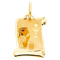 14K Yellow Gold First Communion Pic Pendant Girl