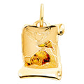 14K Yellow Gold Baptism Picture Pendant