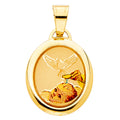 14K Yellow Gold Baptism Picture Pendant