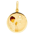 14K Yellow Gold First Communion Pic Medal Boy