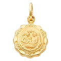 14K Yellow Gold Baptism Pendant Big