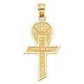 14K Yellow Gold Communion Cross Pendant Big