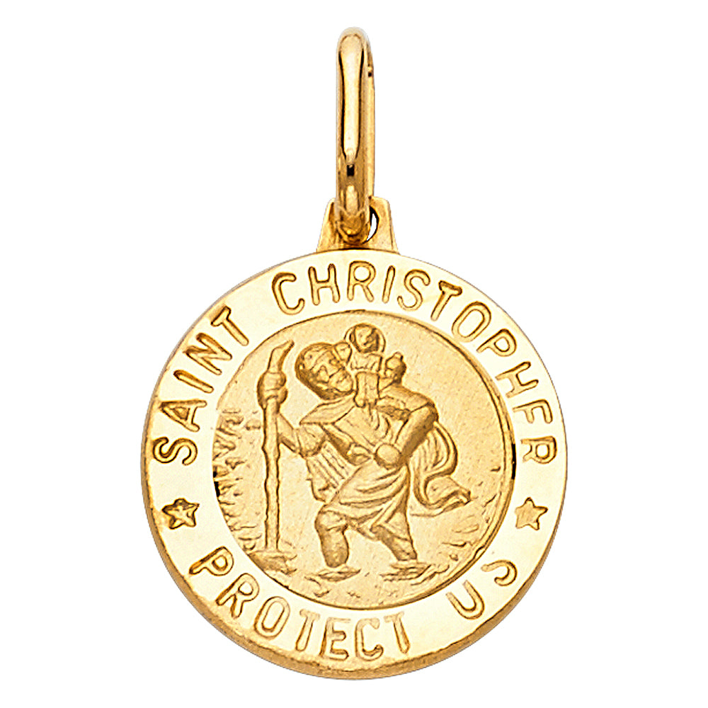 14K Yellow Gold St. Christopher Rnd Medal