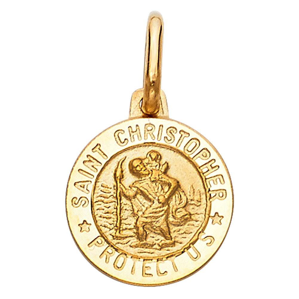14K Yellow Gold St. Christopher Rnd Medal