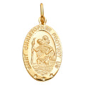 14K Yellow Gold St. Christopher Oval Medal