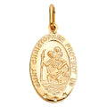 14K Yellow Gold St. Christopher Oval Medal