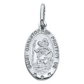 14K White Gold St. Christopher Oval Medal