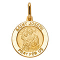 14K Yellow Gold St. Joseph Round Medal