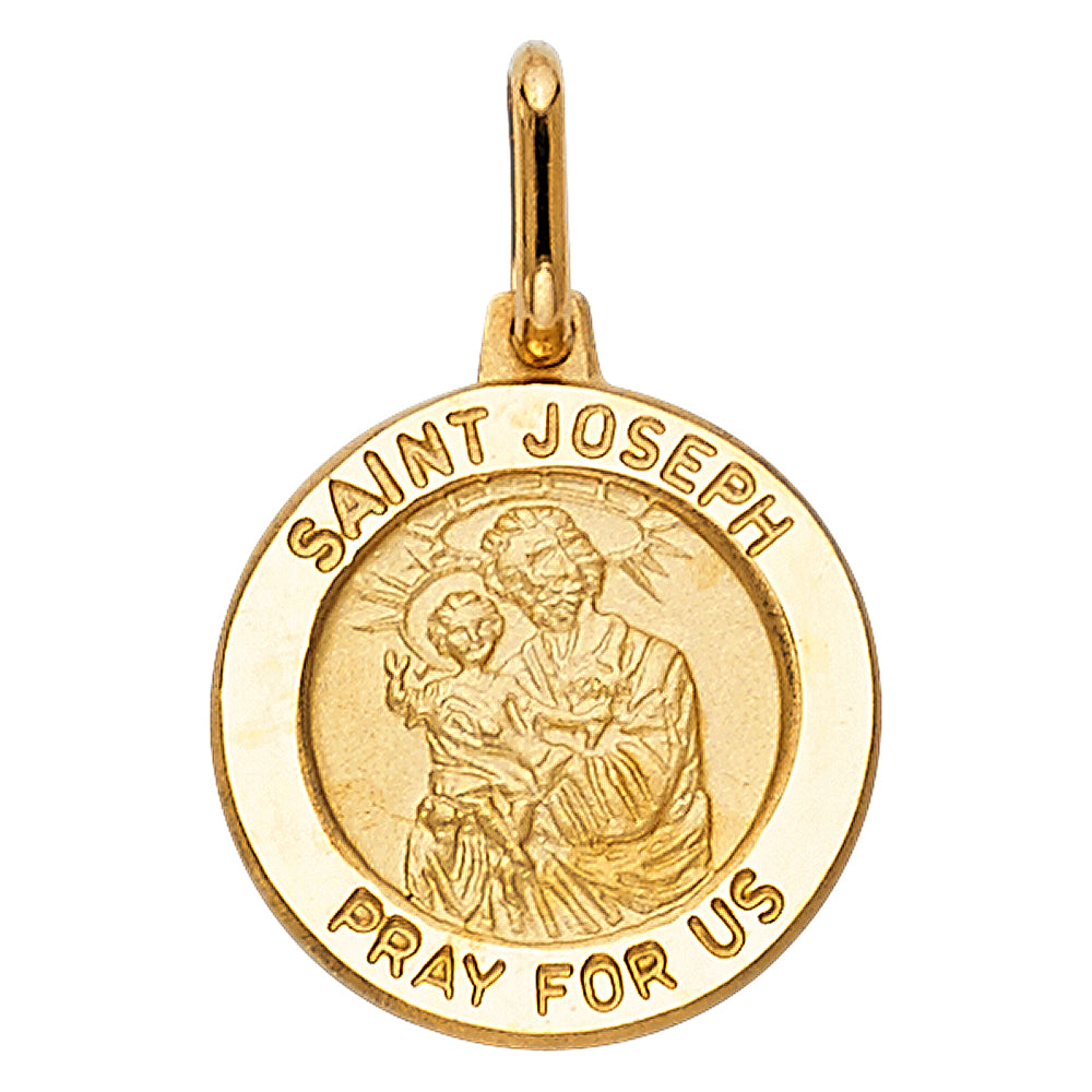 14K Yellow Gold St. Joseph Round Medal