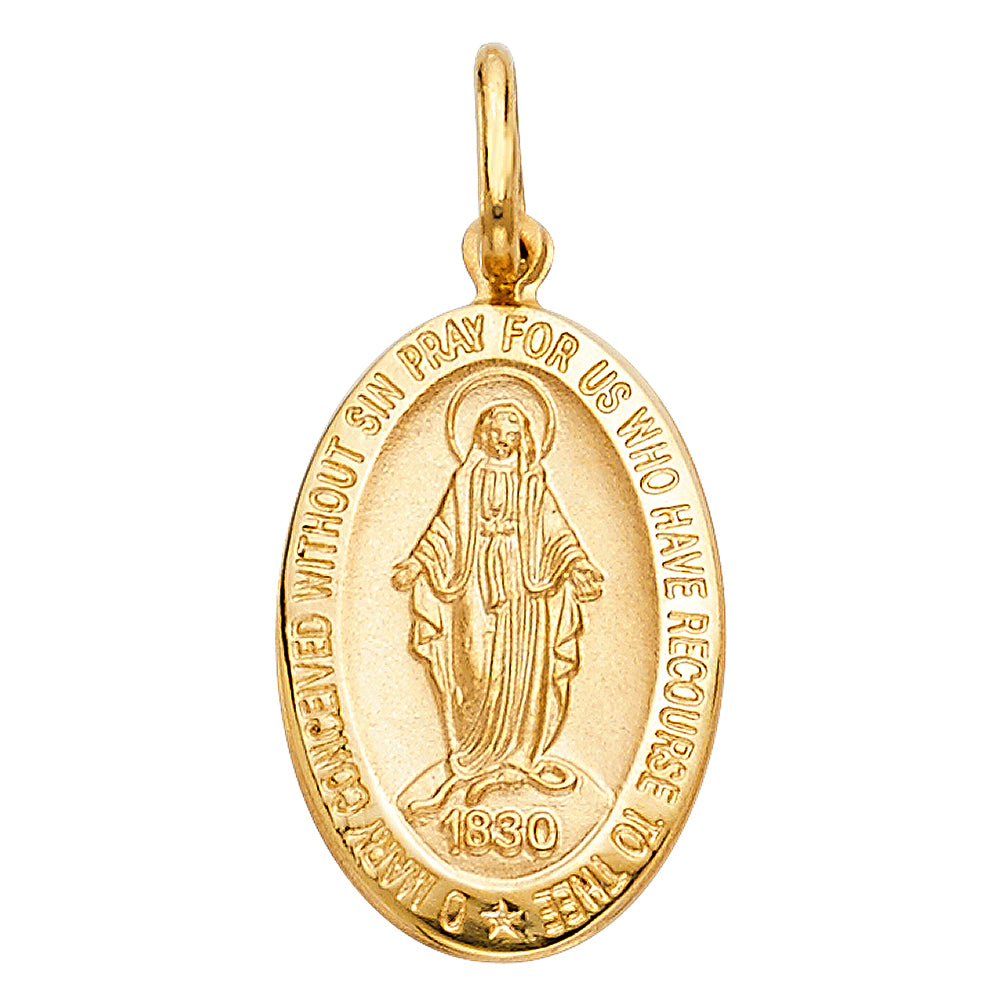 14K Yellow Gold Miraculous Medal (28 mm Tall)