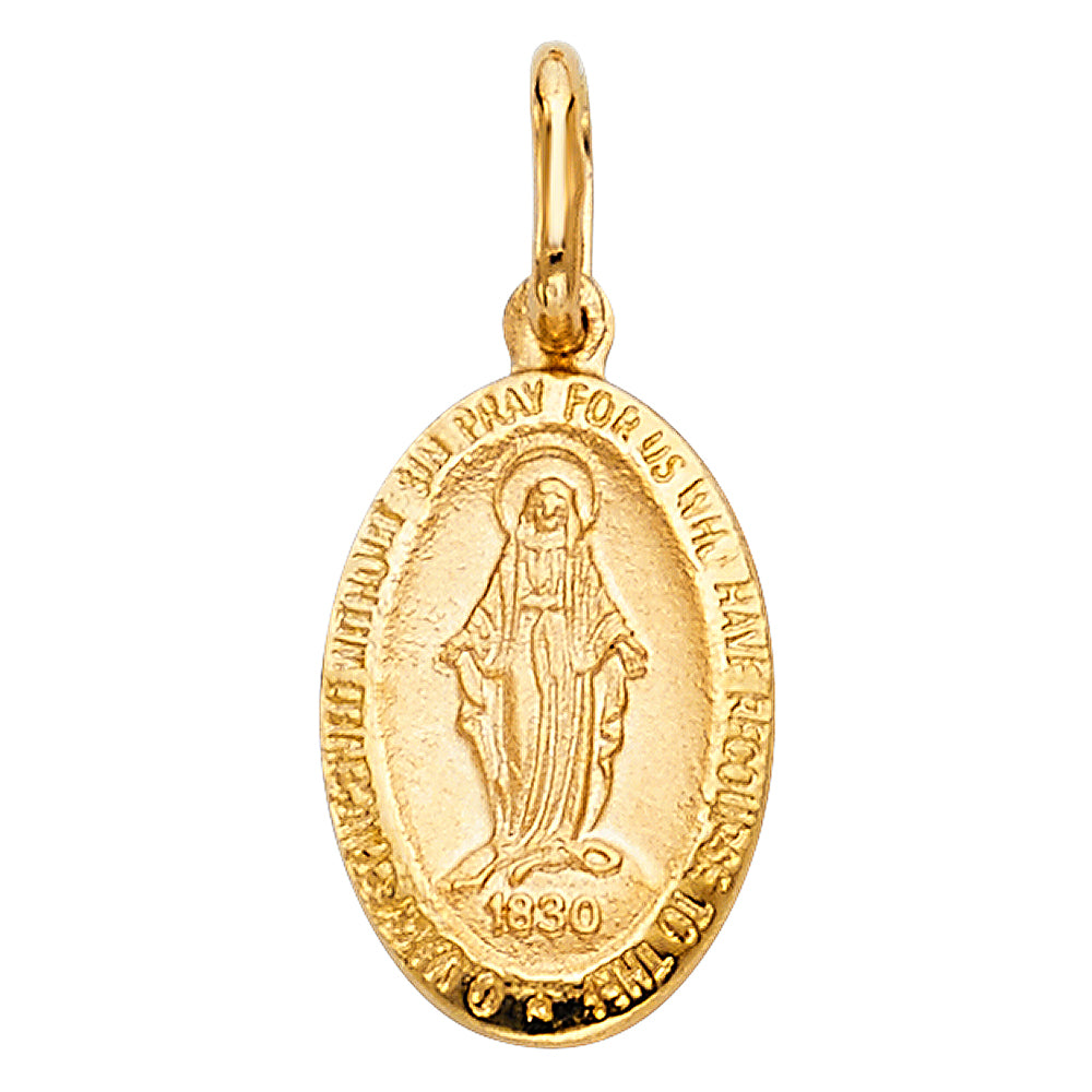 14K Yellow Gold Miraculous Medal (25 mm Tall)
