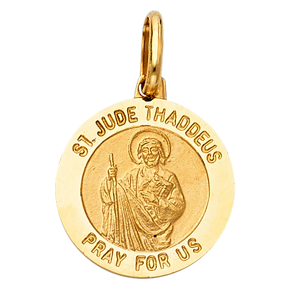 14K Yellow Gold St. Jude Thaddeus Medal 15 mm D