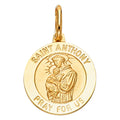 14K Yellow Gold St. Anthony Pendant (PT281)