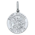 14K White Gold St. Michael Pendant (PT282W)