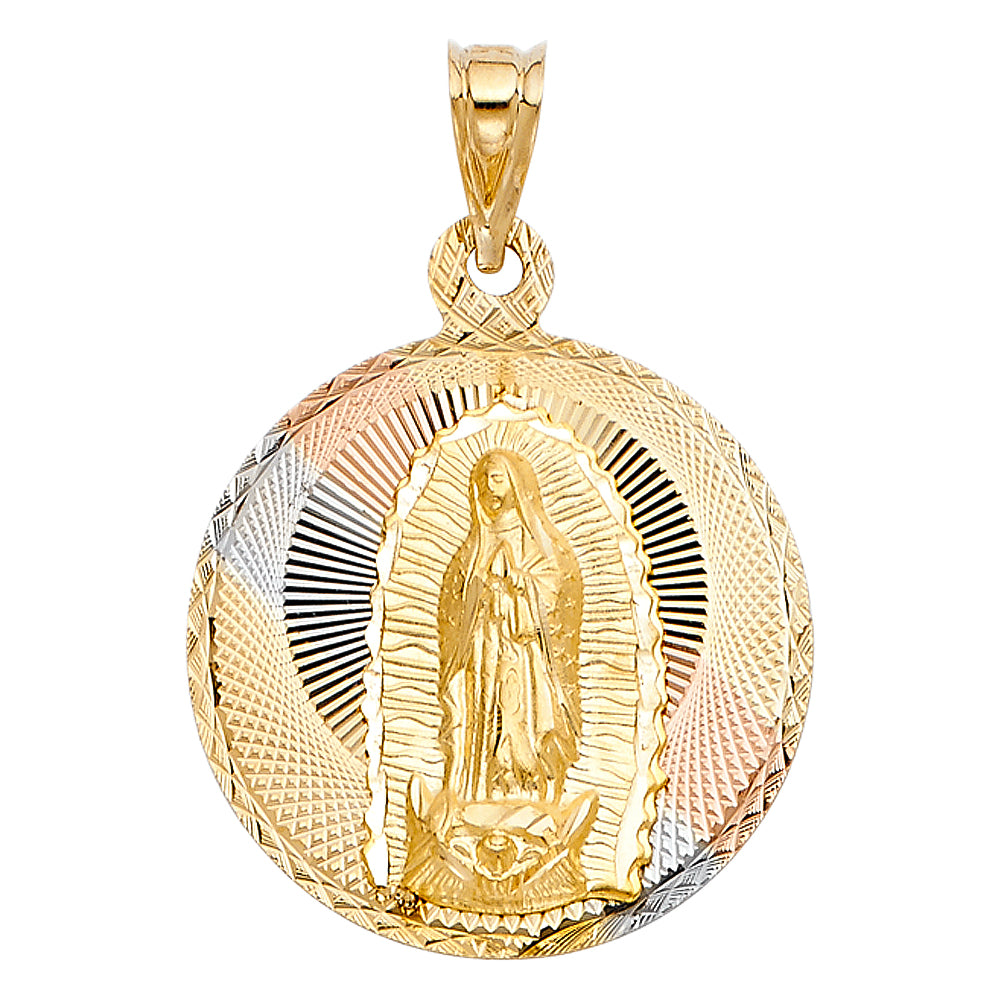 14K Yellow White Rose Gold Religious Stamp Pendant (PT289)