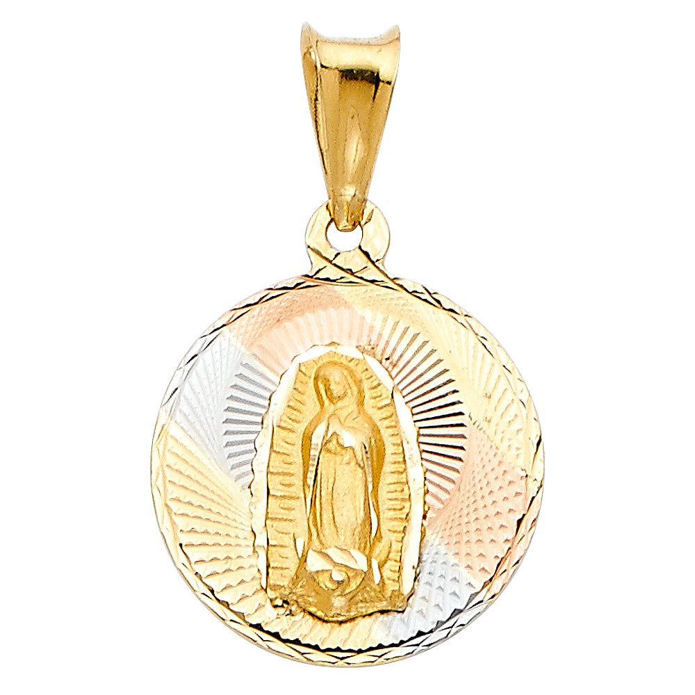 14K Yellow White Rose Gold Religious Stamp Pendant (PT292)