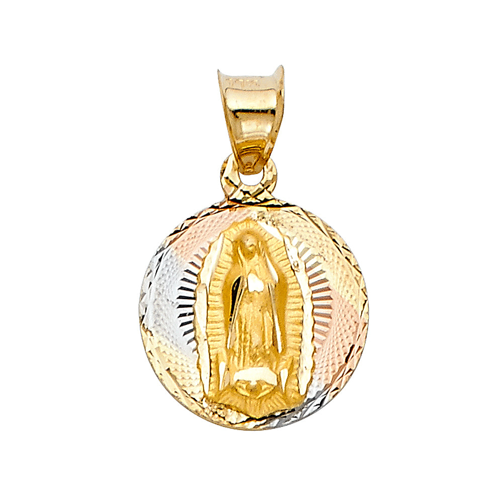 14K Yellow White Rose Gold Religious Stamp Pendant (PT293)
