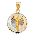 14K Yellow White Rose Gold Religious Stamp Pendant (PT295)