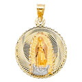 14K Two Tone Gold Religious Stamp Pendant (PT296)