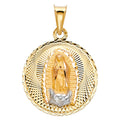 14K Two Tone Gold Religious Stamp Pendant (PT297)
