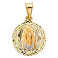 14K Two Tone Gold Religious Stamp Pendant (PT298)