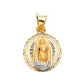 14K Two Tone Gold Religious Stamp Pendant (PT299)