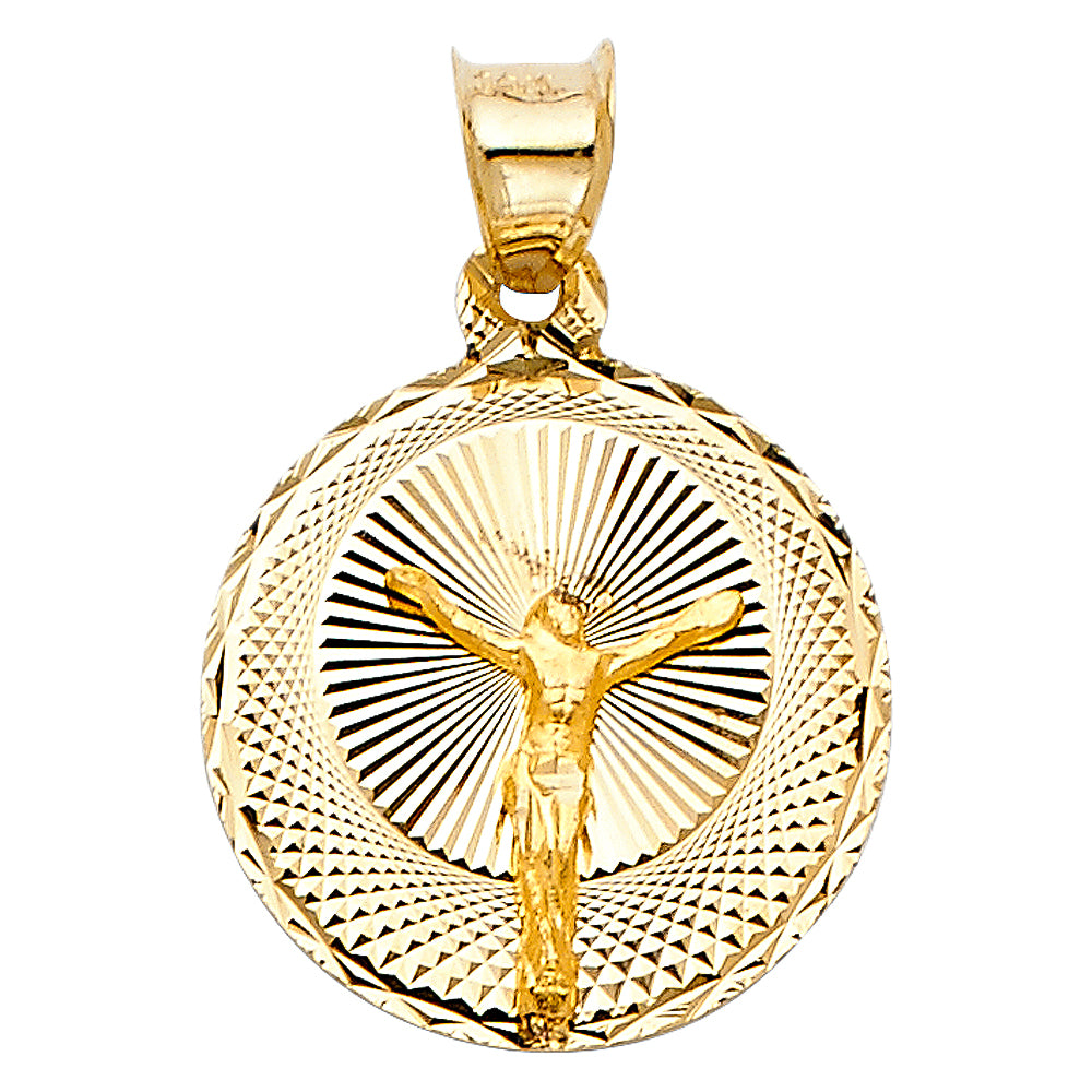 14K Yellow Gold Religious Stamp Pendant (PT300)
