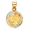 14K Yellow White Rose Gold Religious Stamp Pendant (PT303)