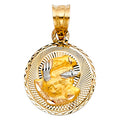 14K Yellow White Rose Gold Religious Stamp Pendant (PT306)