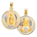 14K Yellow White Rose Gold Religious Stamp Pendant (PT310)