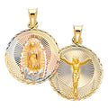 14K Yellow White Rose Gold Religious Stamp Pendant (PT312)