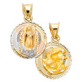 14K Yellow White Rose Gold Religious Stamp Pendant (PT314)