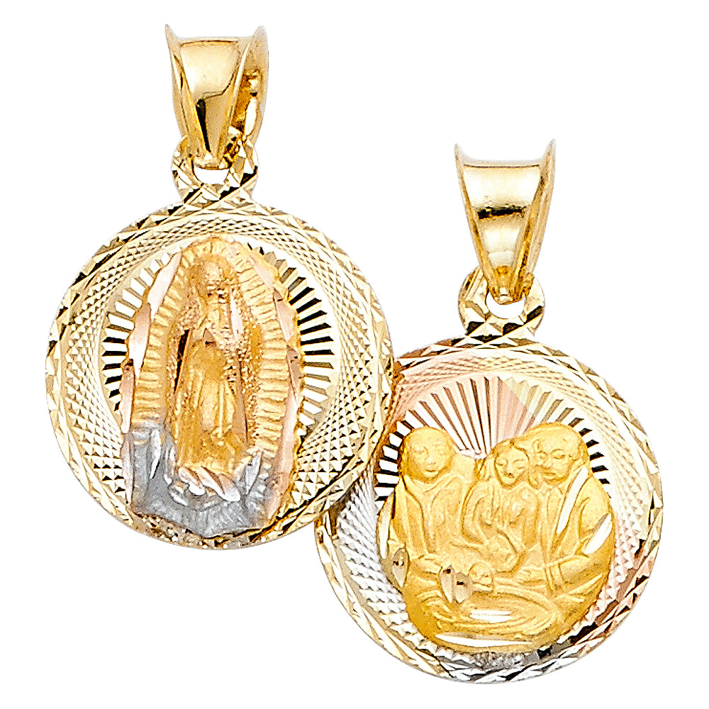 14K Yellow White Rose Gold Religious Stamp Pendant (PT315)