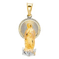 14K Two Tone Gold Religious Stamp Pendant (PT317)