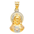 14K Two Tone Gold Religious Stamp Pendant (PT319)