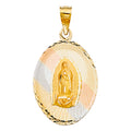 14K Yellow White Rose Gold Religious Stamp Pendant (PT321)