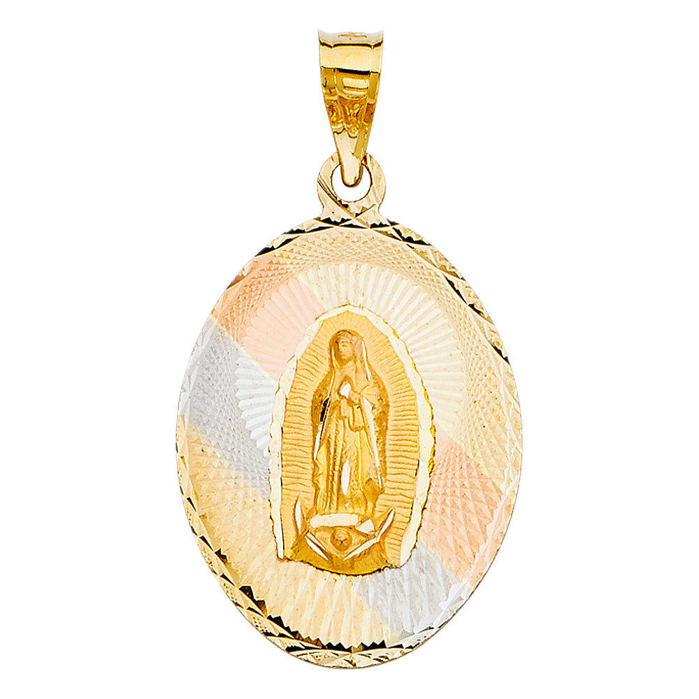 14K Yellow White Rose Gold Religious Stamp Pendant (PT321)